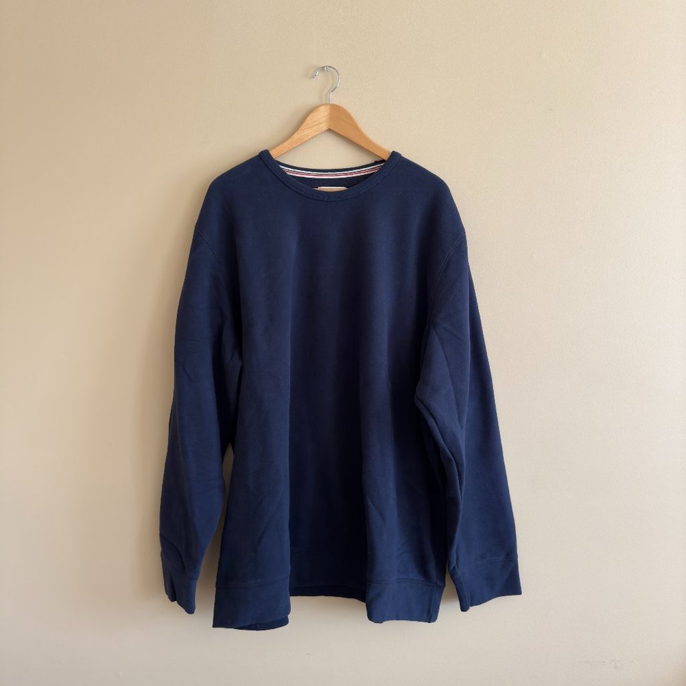 Lands' End Serious Sweats Men's Crew Neck Sweatshirt 3XL/T 54-56 Navy Blue